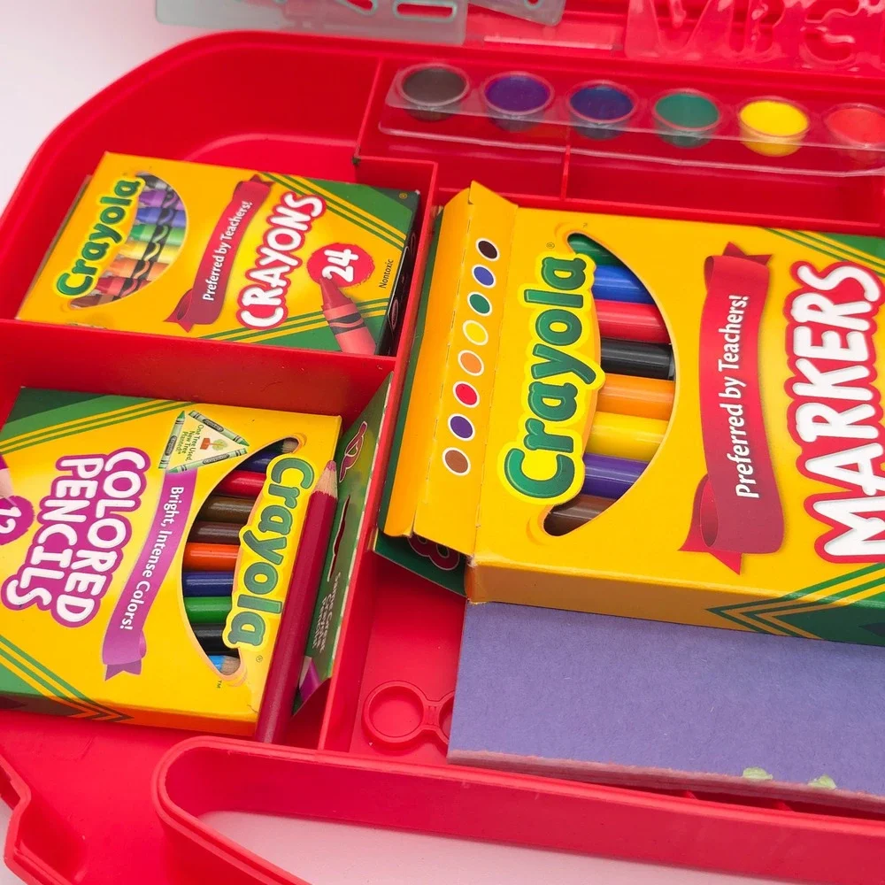 Crayola Art Case 2013 Kids Red Kit Discontinued Crayons Dandelion Markers Set